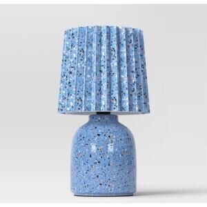 ROOM ESSENTIALS- Mini Printed ceramic base Table lamp -Blue